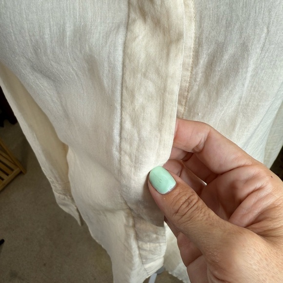 Theory Cream Notched Collar Button Down Shirt - Picture 10 of 13